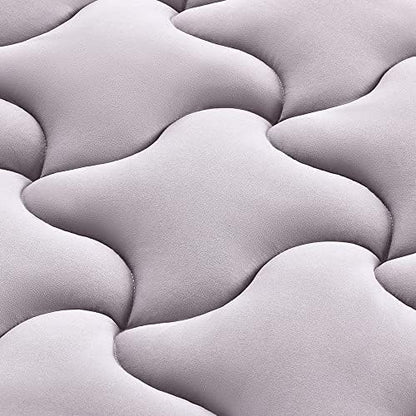 SLEEP ZONE Twin XL Mattress Pad Dorm Bedding Cooling Topper for College, Quilted Fitted Cover Washable, Soft Fluffy Down Alternative Mattress Protector, Deep Pocket 8~21 inch (Grey, Twin XL)