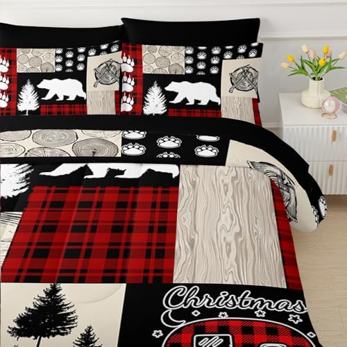 QOOMO Western Rustic 7 Pieces Comforter Set Full Size,Farmhouse Bedding Set