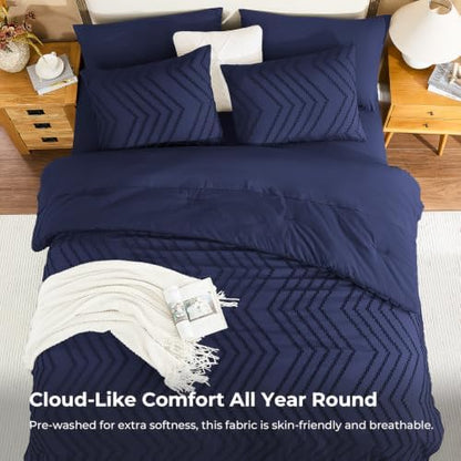 Litanika Super King Comforter Set with Sheets, 7 Pieces Boho Bed Set