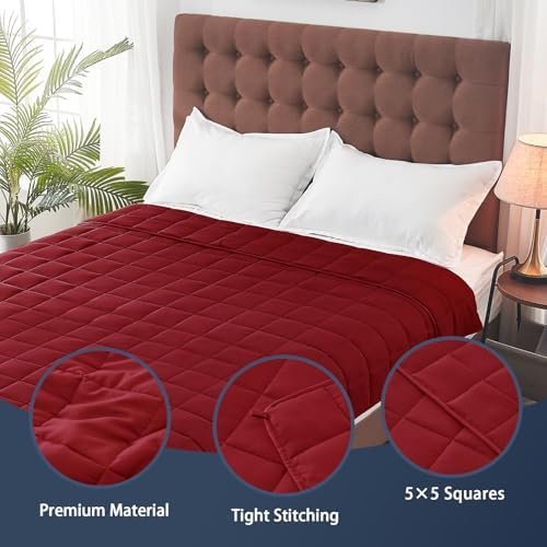 yescool Weighted Blanket for Adults 18lbs Queen Size, 60" x 80", Red