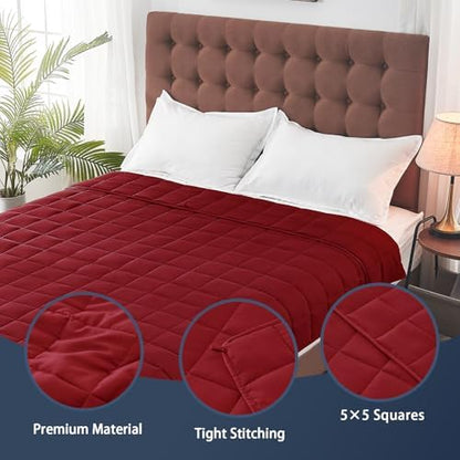 yescool Weighted Blanket for Adults 18lbs Queen Size, 60" x 80", Red