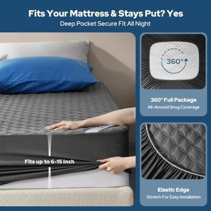 BEDLORE Waterproof Twin XL Mattress Protector, Deep Pocket, College Dorm