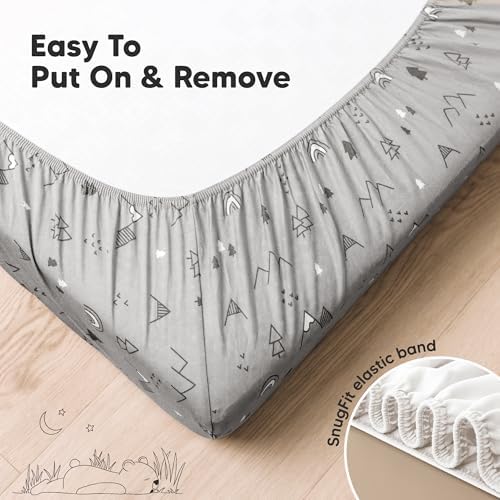 KeaBabies 2pk Organic Cotton Crib Sheets for Boys Girls 52x28, Woodland