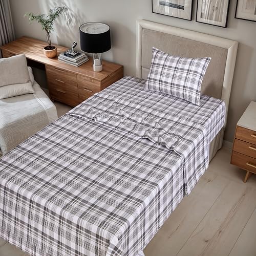 RUVANTI Flannel Sheets Set Twin Size,Modest