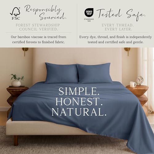 KARISSA MAE 6 Piece Luxury Bamboo Viscose Queen Sheet Set, 4 Pillowcases