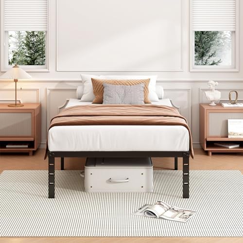 Hafenpo 14 Inch Twin Bed Frame, Under Bed Storage, Black