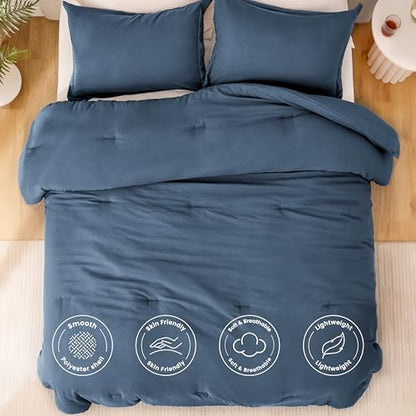 Love's cabin Navy Blue Twin/Twin XL Comforter Set, 2-Piece Bed Set