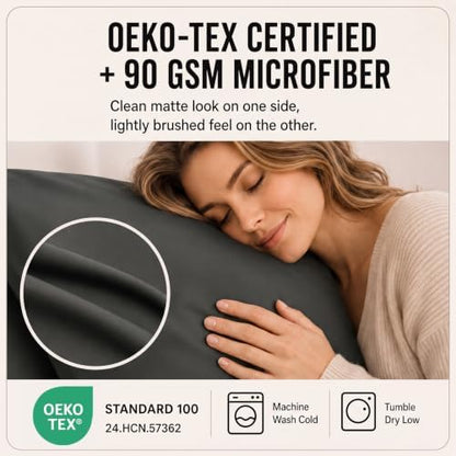 CozyLux Split King Sheets 7-Piece, 21-Inch Deep Pocket, Soft Brushed Feel