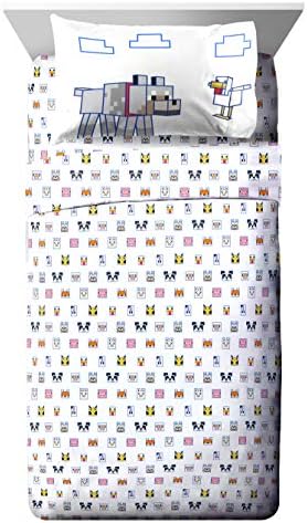 Minecraft Twin Comforter Set 5 Piece Soft Kids Bedding for Girls, Multi
