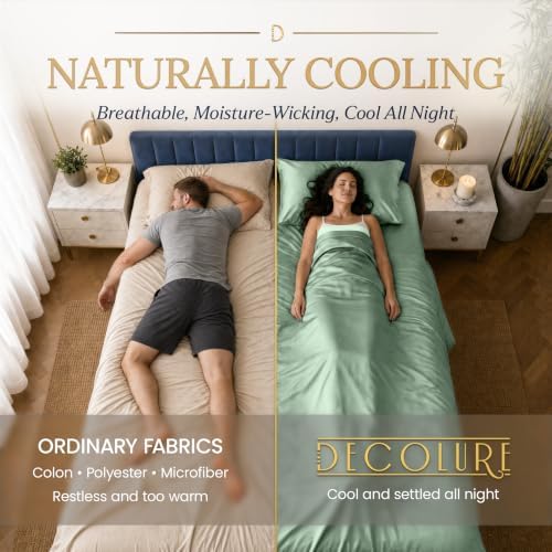 DECOLURE 100% Viscose Derived from Bamboo Sheets King Size | 4 Pc Bed Set
