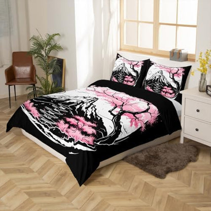 Feelyou Cherry Blossoms Duvet Cover Twin Size Boys Girls