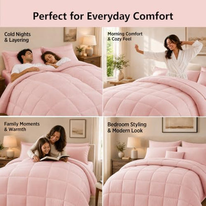 Anluoer Queen Comforter Set 7 Piece, Soft Bed in a Bag Queen Bedding Sets
