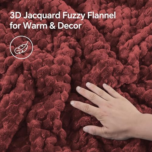 BEDELITE Fluffy Twin/Twin XL Comforter Set, Burgundy Bed Set 2 Pieces