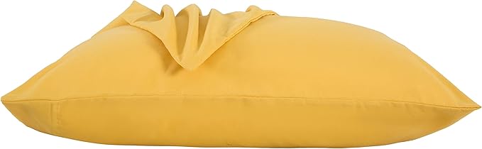 Evolive Ultra Soft Brushed Microfiber Standard Size 20"x30" Pillowcases Pair Set of 2 with Envelope Closure (20"x30" Standard, Spicy Mustard)