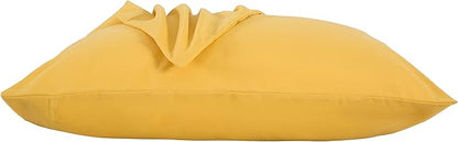 Evolive Ultra Soft Brushed Microfiber Standard Size 20"x30" Pillowcases Pair Set of 2 with Envelope Closure (20"x30" Standard, Spicy Mustard)