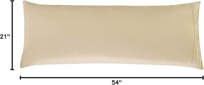 Elegant Comfort Luxury Ultra-Soft 1-Piece Body Pillowcase - 1500 Premium Hotel Quality Microfiber Double Brushed - Wrinkle Resistant, Body Pillowcase Size, Cream