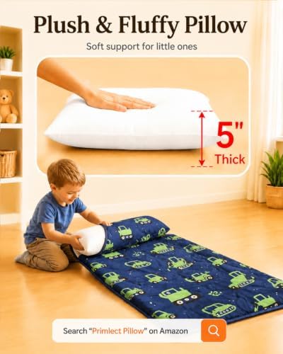 Primlect Toddler Nap Mat with Pillow, Thickened Extra Large Sleeping Bag