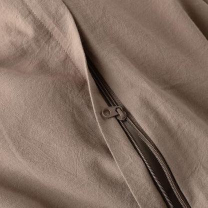 JIYUAN Oversized King Washed Cotton Duvet Cover Set, Relaxed Linen Feel