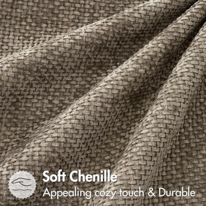 MIULEE Decorative Neutral Khaki Euro Sham Pillow Covers 26x26 Inch 2 Pack