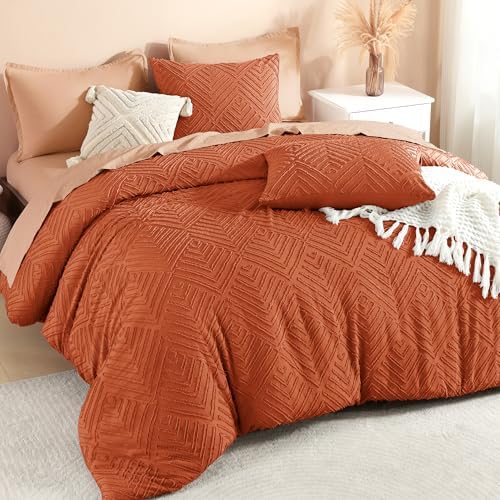 Litanika King Size Comforter Set, 3 Pieces Tufted Boho Bedding Set
