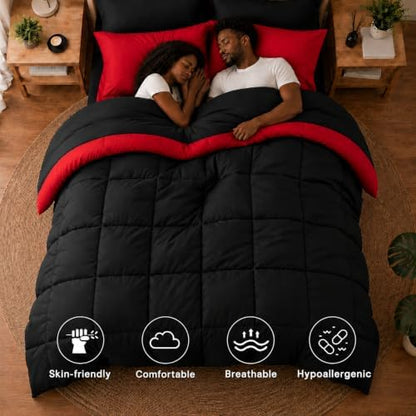 Anluoer King Size Comforter Set 7 Pieces, Bed in a Bag King Bedding Sets