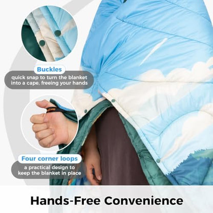 KingCamp Ultralight Camping Blanket, Wearable Packable Blanket,79"x57"