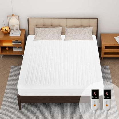 Texciting Heated Mattress Pad King Size,Bed Warmer with Dual Controller