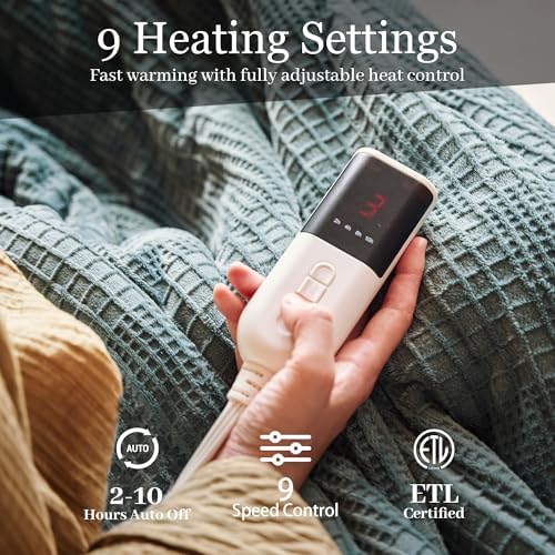 Texciting Heated Blanket Twin Size,Electric Blanket,ETL Certified,Green
