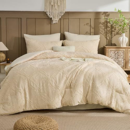 Bohemia Bdding 7 Pieces Tufted Embroidery Boho Comforter Set Boho Bedding Bohemia Comforter Set Queen for Four Seasons King