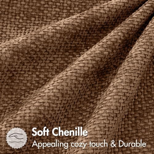 MIULEE Decorative Couch Throw Pillow Covers 20x20 in Golden Brwon 2 Pack