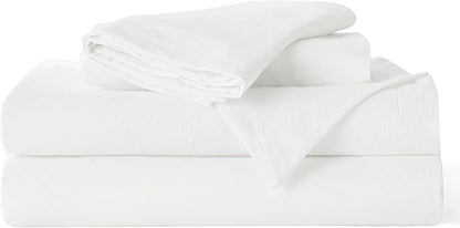 Bedsure 100% Washed Cotton Duvet Cover Cal King - Natural White Minimalist Bedding Set Linen Like - PureWoven Plain Simple & Soft Comforter Cover 3-Piece, Natural White, California King, 104"x98"