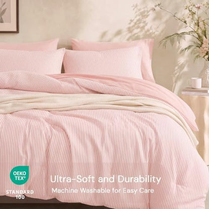 Monbix King Size Comforter Set-7 Pieces Soft Bed in a Bag King Bedding Set