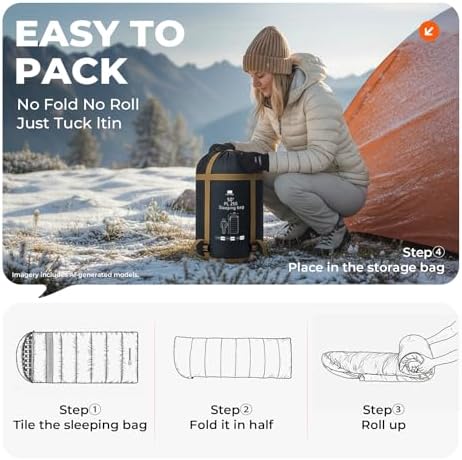 Cotton Flannel XXL Winter Sleeping Bags for Adults Big and Tall,Cold Weather 90x39 Inch Camping Sleep Bag,Waterproof Machine Washable 4 Season Outdoor Camping Gear,2-Way Zipper