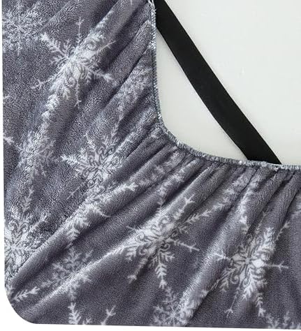 Elegant Comfort Luxuriously Soft 4-Piece Holiday Velvet Plush Flannel Sheet Set - Premium Quality - Cozy Warm, Christmas Fuzzy Velvet Flannel Fleece Deep Pocket Sheet Set - Cal King, Gray Snowflake