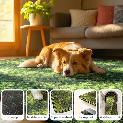 Washable Pee Pads for Dogs, Reusable Puppy Potty Training Pads, Ultra-Absorbent Thick Waterproof Leak-Proof Non-Slip Pads & Mat for Crate, Playpen, Floor, Whelping & Housebreaking , 2 Pack 36"x48"