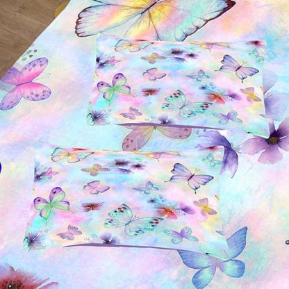 6pcs Butterfly Comforter Set for Girls,Twin Size Bedding Sets for Teen,Kids Comforter Set with 1 Quilt+1 Flat Sheet+1 Fitted Sheet+2 Pillowcases+1 Cushion Cover(Butterfly Twin)