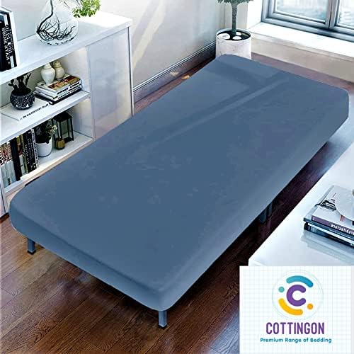 1 PC Cot Size 30" x 75" Fitted Sheet, 100% Egyptian Cotton, Coronet Blue