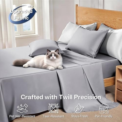 MR&HM Full Size Sheets 4 Pieces, Rayon Derived from Bamboo Blend