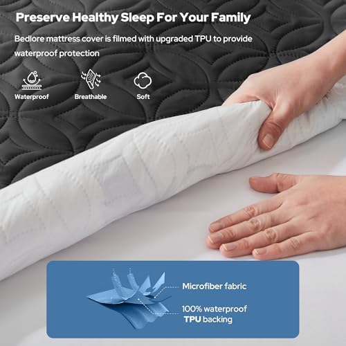 BEDLORE Waterproof Mattress Protector, Twin XL Size Mattress Pad
