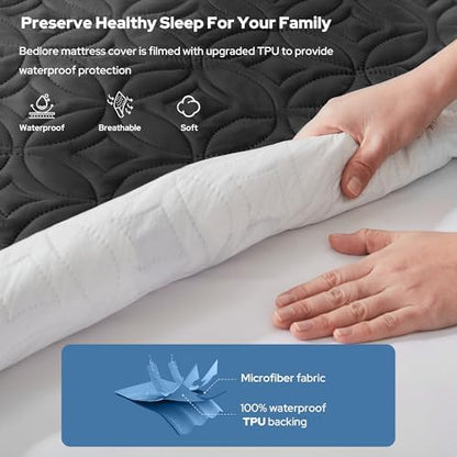 BEDLORE Waterproof Mattress Protector, Twin XL Size Mattress Pad