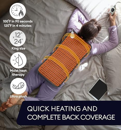 GENIANI Heating Pad, Electric Throw, Heating Pad for Back, 24x12 Inch