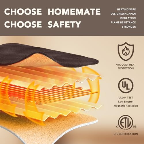 Homemate Heated Electric Blanket Twin 62"x84" Heating Throw Blanket