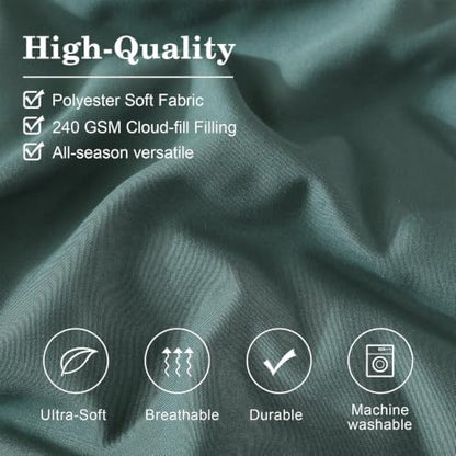 Twin XL Comforter Set-5 Pieces Blue Green Bed in a Bag Twin Bedding Sets