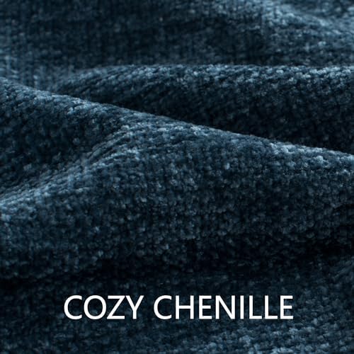 Chenille Throw Blanket for Couch 50" x 60", Navy Blue