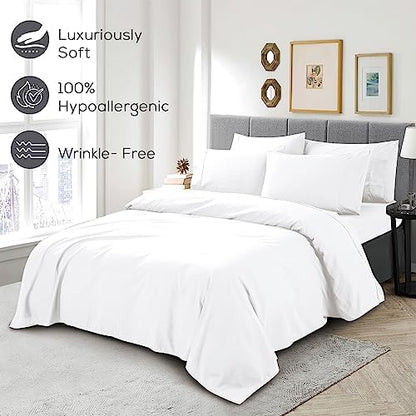 Mueller UltraTemp 6 PC Queen Sheet Set - Ultra-Soft Luxury Series, Cooling & Breathable Hotel Luxury Bed Sheets, Deep Pocket Wrinkle-Free Oeko-TEX, Beige