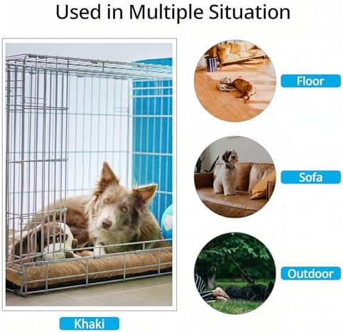 Dog Crate Pad Washable Dog Bed for Crate Medium Cozy Mat 30-Inch Camel