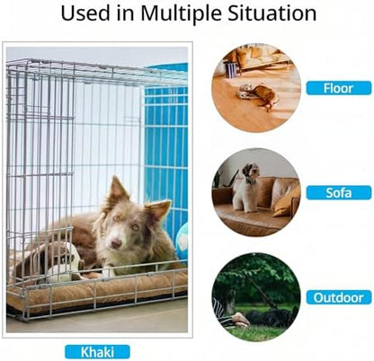 Dog Crate Pad Washable Dog Bed for Crate Large Cozy Mat 42-Inch Camel