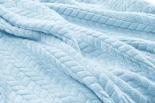 EverSnug Travel Blanket & Pillow 68x42 - Premium Ultra-Soft Microfleece 2 in 1 Compact & Packable Flight Blanket with Soft Bag Pillowcase, Hand Luggage Sleeve and Backpack Clip (Ice Blue)