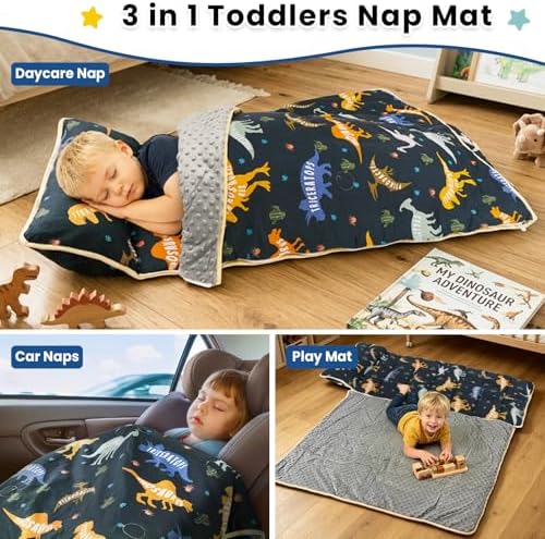 Primlect Toddler Nap Mat with Pillow, Thickened Extra Large Sleeping Bag