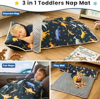 Primlect Toddler Nap Mat with Pillow, Thickened Extra Large Sleeping Bag